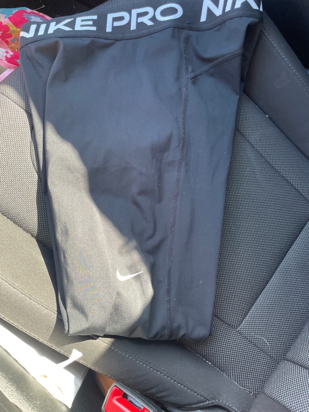 Nike Black Performance Compression Leggings with White Swoosh